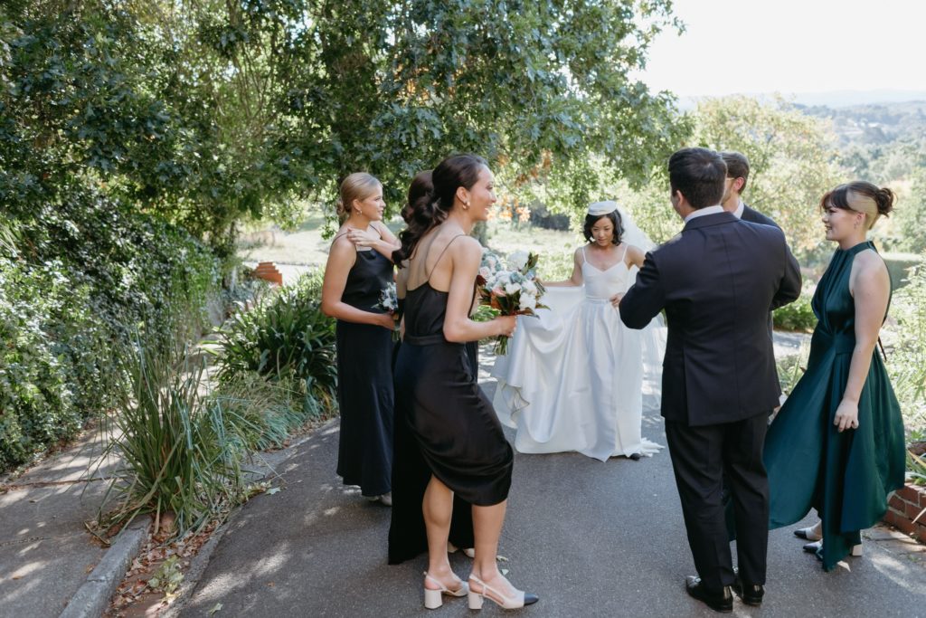 Candid wedding party photo