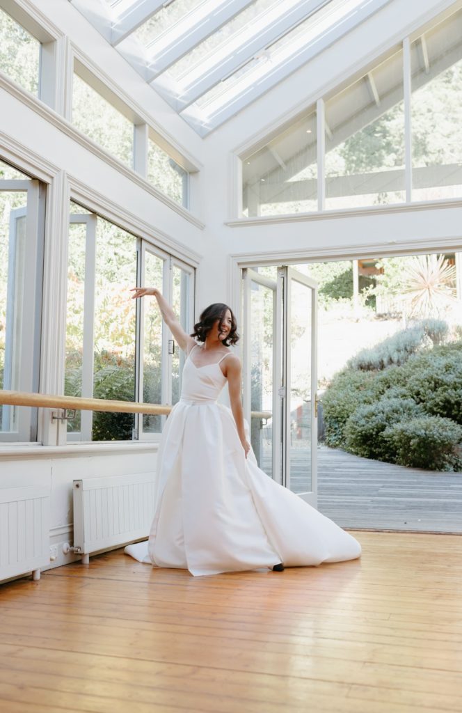 Bride wearing elegant dress